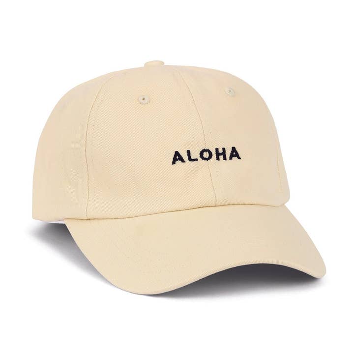 Mini Aloha Dad Cap- Off White for wholesale by JAXSEA HAWAII