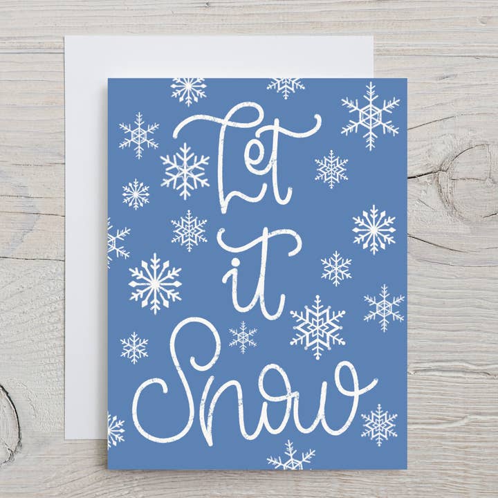 Carte de Noël Let It Snow Snowflake pour la vente par Allegra Paper Co.