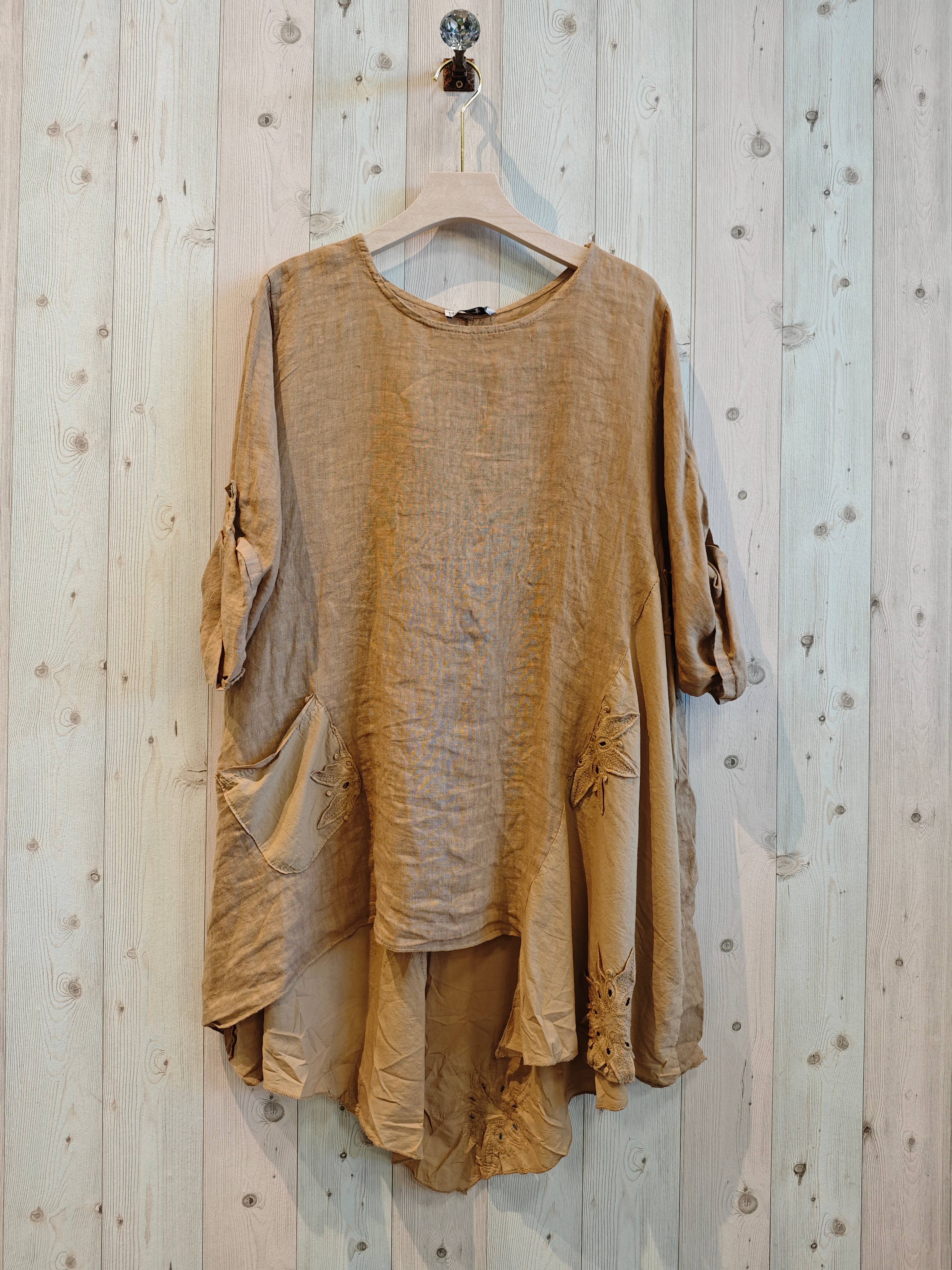 Linen & More - Wholesale Tunic - Women's - REF 11922 100% LINEN LONG BLOUSE3