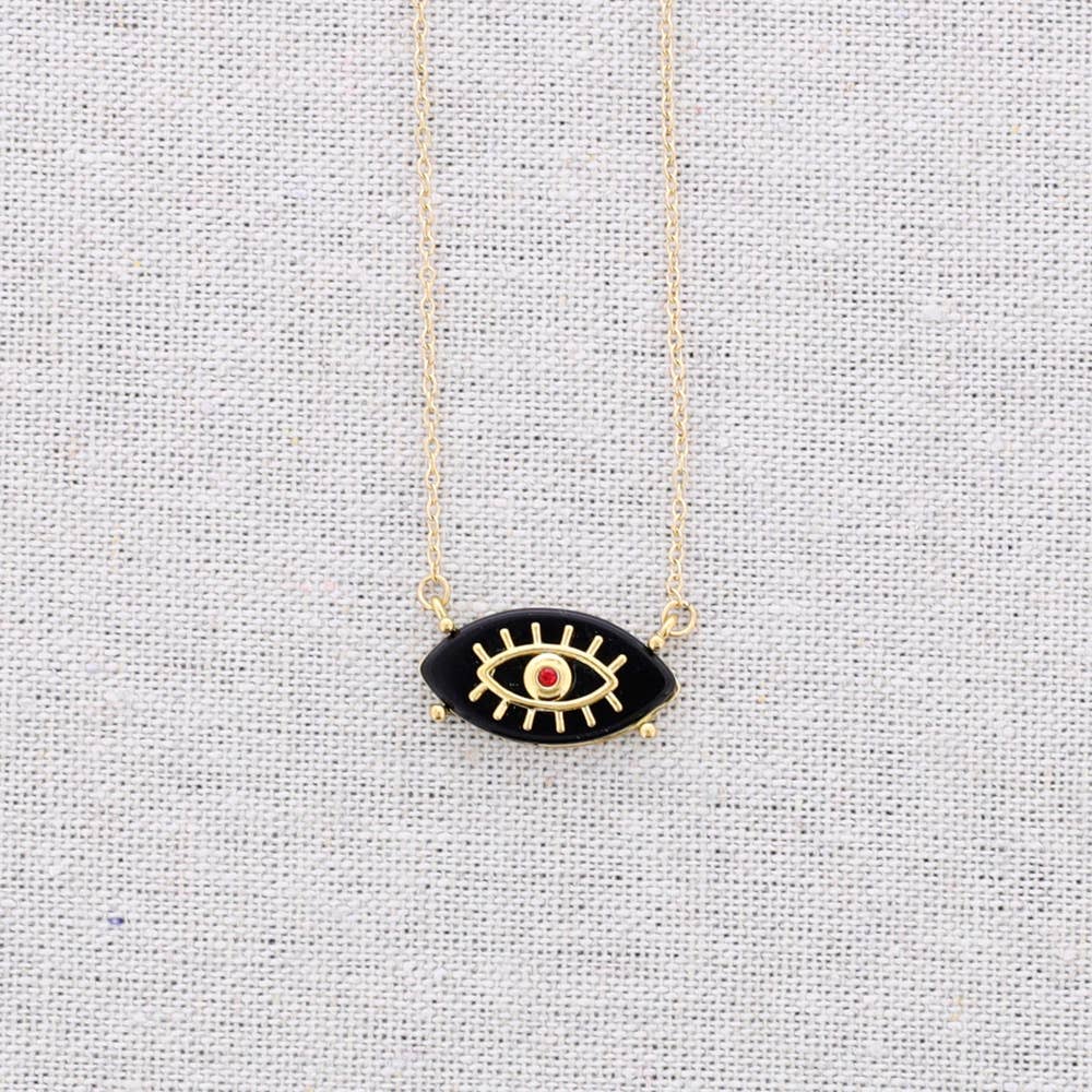 Sonata - Wholesale Pendant/Charm Necklace - Necklace: Steel Pendant, Eye, Stone, Crystals...7