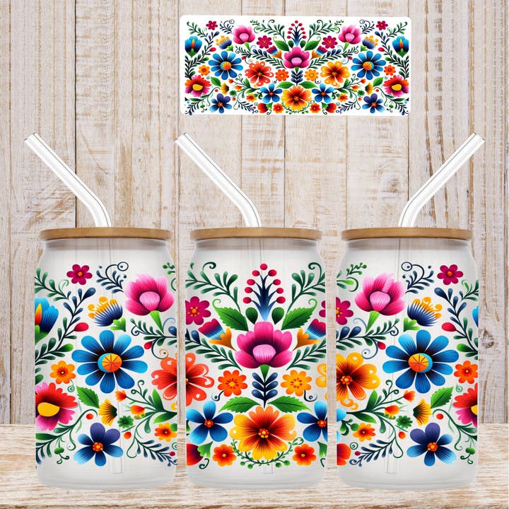 Bright Floral UV Wrap / Lid DOUBLE SIDED for wholesale by Anthroverse