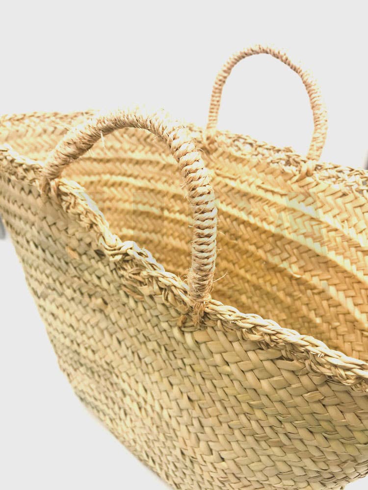 Gifa Accessori - Wholesale Beach Bag - Medium Moroccan straw basket with perforated edge1