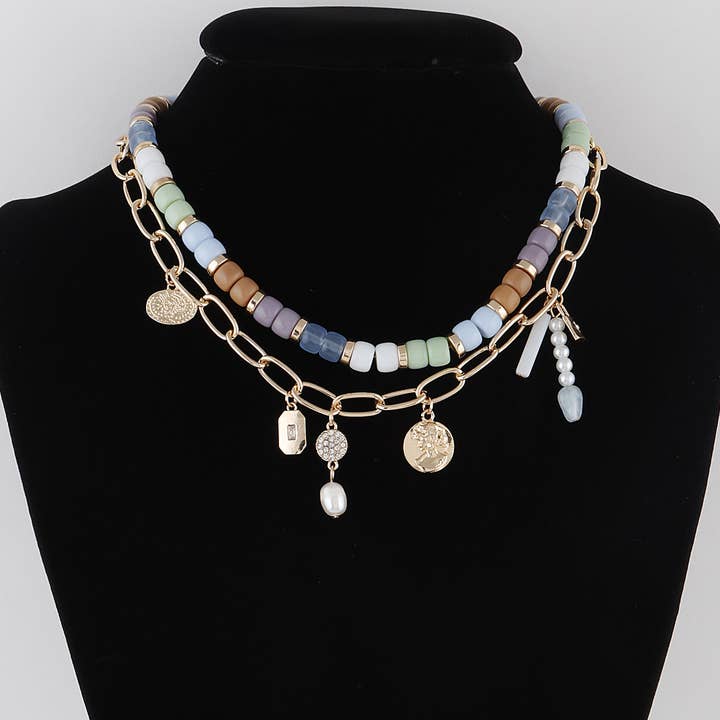 Ketting met meerdere bedels voor wholesale door 3AM BY H&D ACCESSORIES