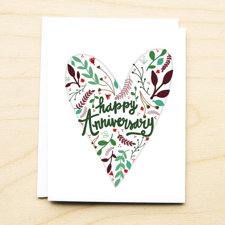 Carte de cœur anniversaire pour la vente par KTF Design Co.