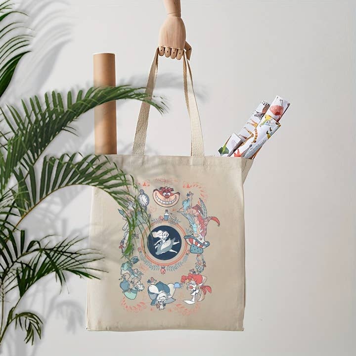 BEIGE Printed Durable Fashion Canvas Tote Bag for wholesale on Faire1