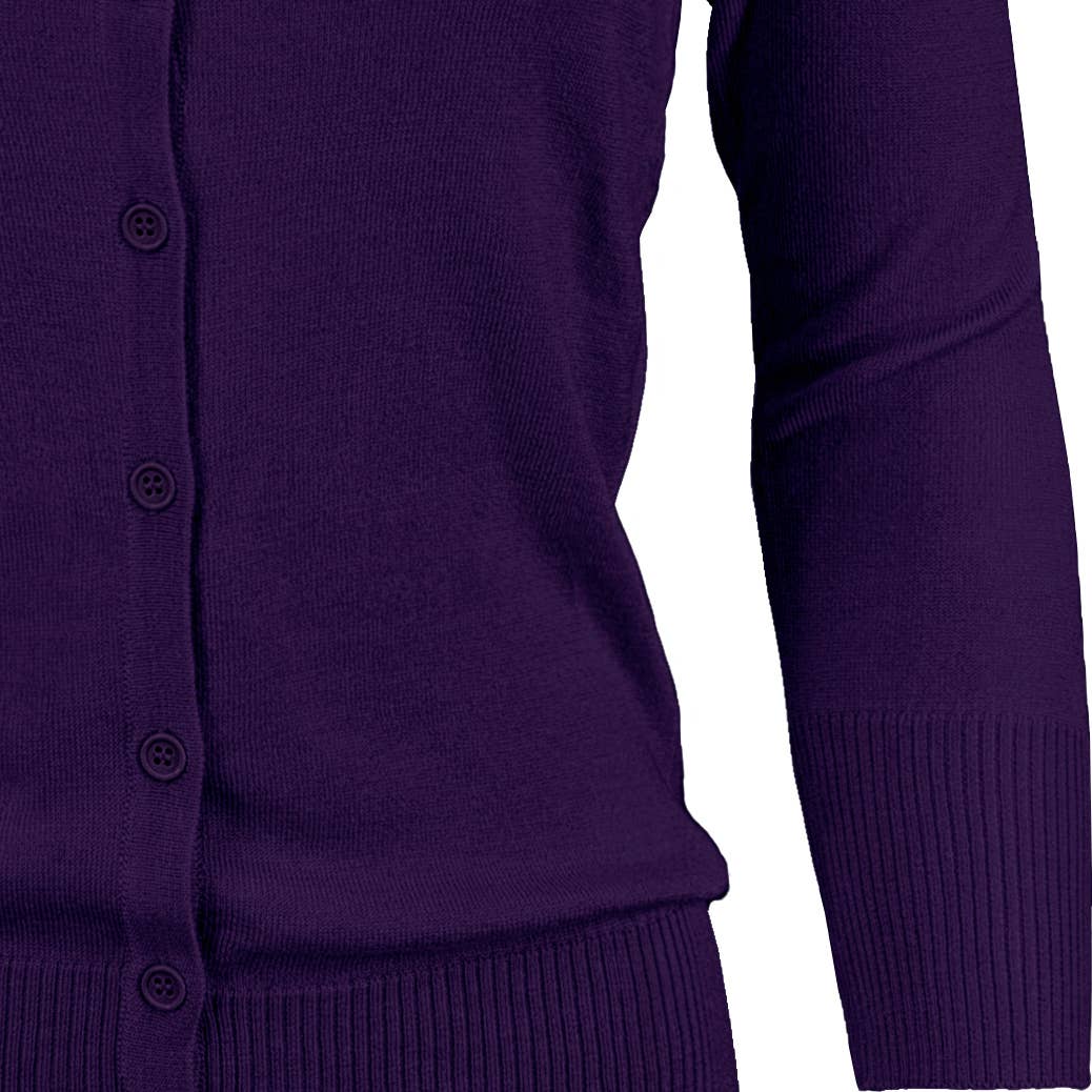 Mak - Wholesale Cardigan - Women's - 3/4 Sleeve Crewneck Plus Size Knit Cardigan Sweater CO079PL23