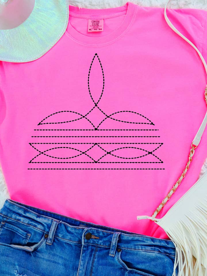 Western Boot Stitch Graphic tee for wholesale by THE LATTIMORE CLAIM