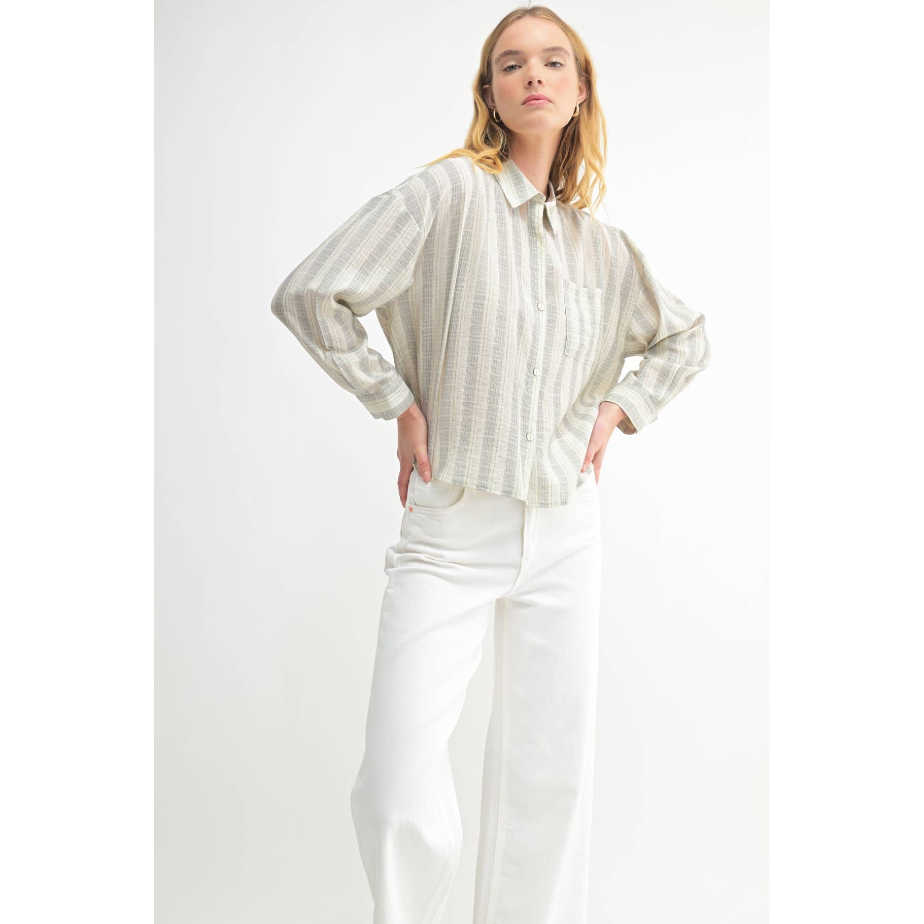 GREY MULTI STRIPE SHIRTS for wholesale on Faire2