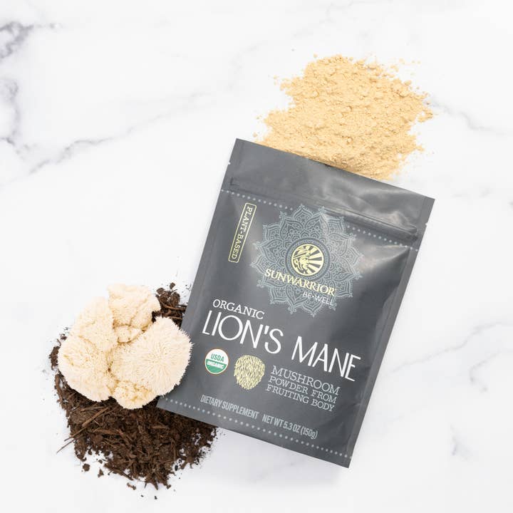 Sunwarrior - Wholesale Powdered Health Drink - Be Well Organic Lion's Mane Mushroom Powder Drink Mix6