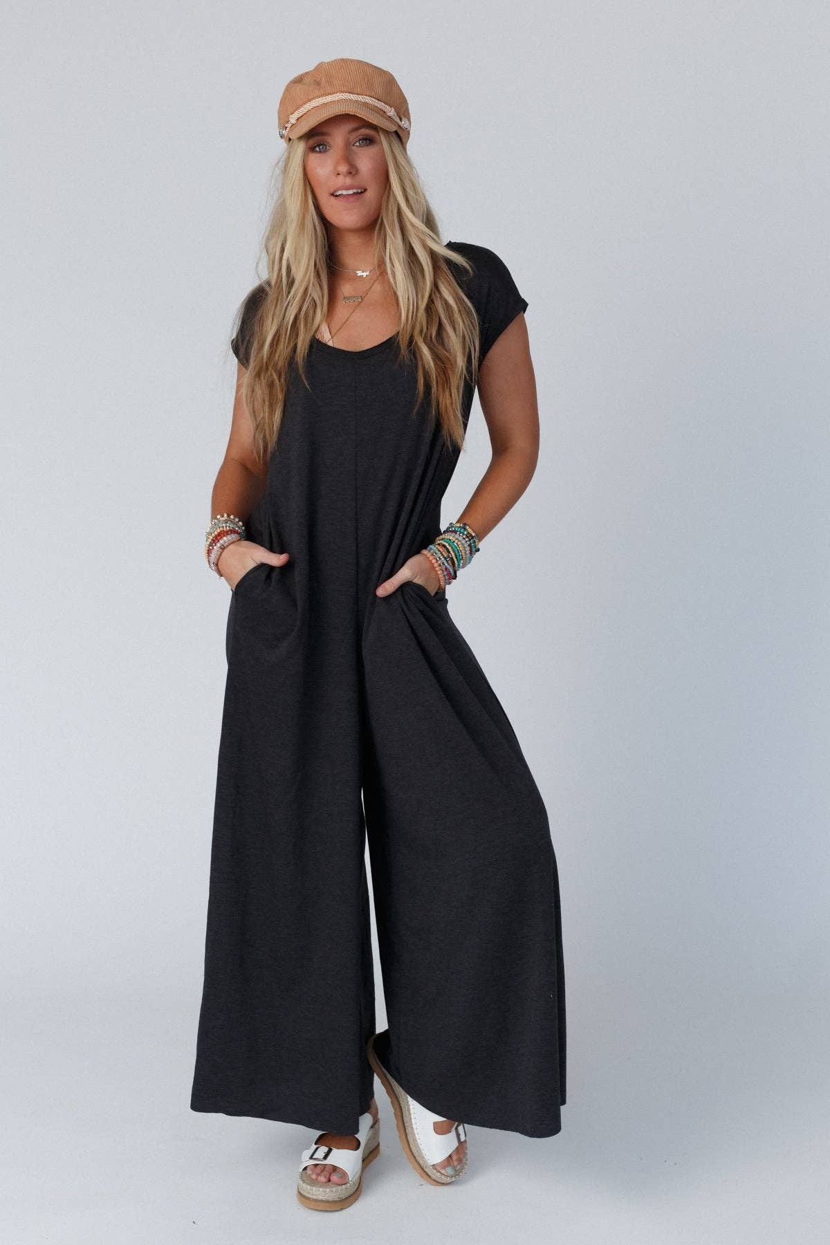 Three Bird Nest - Wholesale Jumpsuit - Women's - Daphne Scoop Neck Jumpsuit - Charcoal3