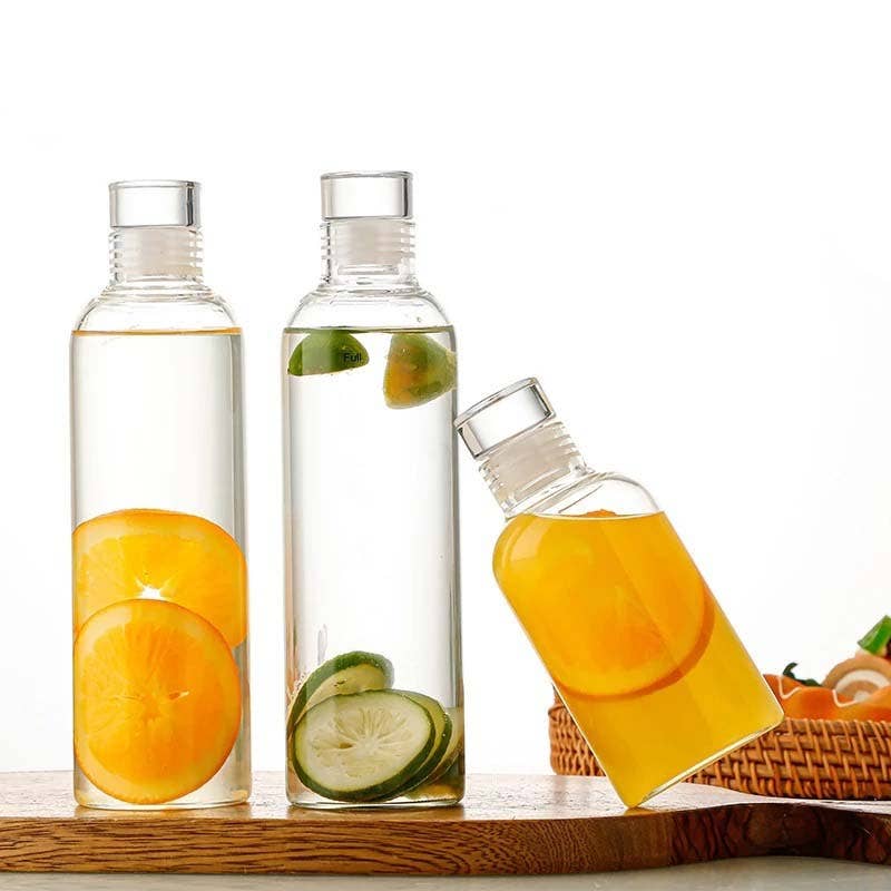 Kiyo Home - Vente Bouteilles d'eau - Bouteilles en verre | Bouteille à boire en verre borosilicate0