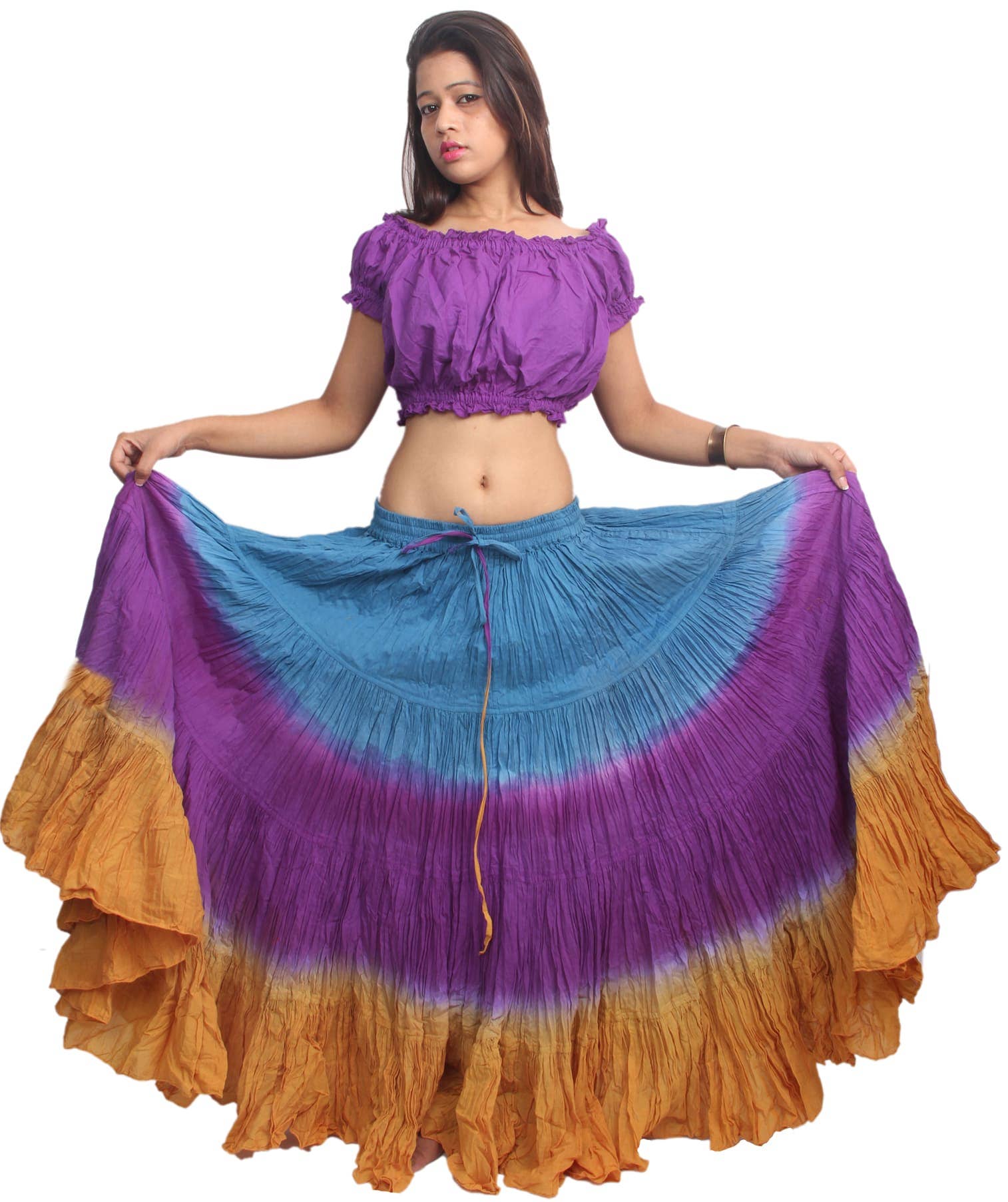 Wevez - Vente Jupe – femme - Jupe Renaissance en coton de 25 mètres de style American Tribal Style31