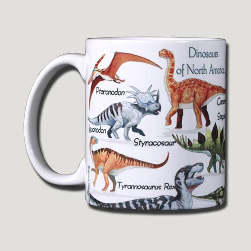 Keramiktasse „Dinosaurier von NA“, 11 oz für den Großhandel von Atlas Screen Printing