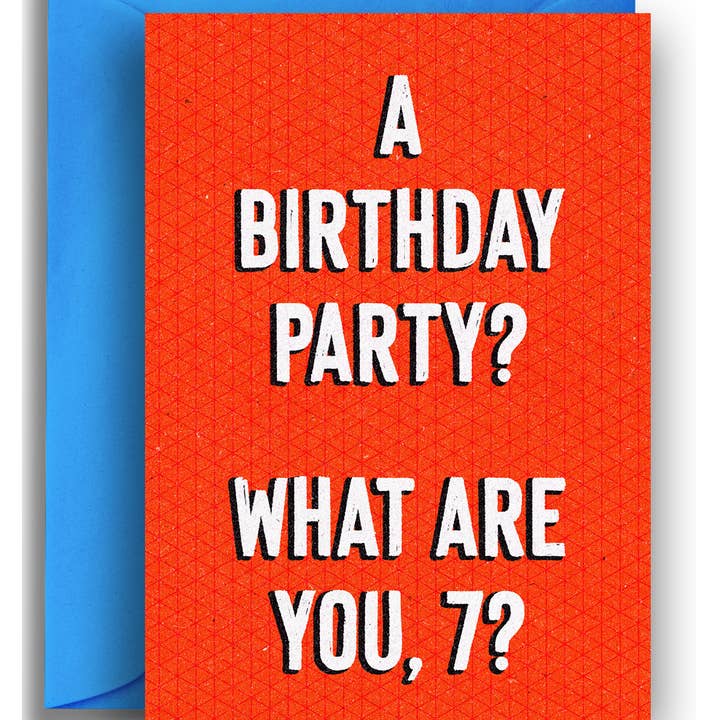 Quel âge as-tu, 7 ans ? - Carte d'anniversaire humoristique avec jeu de mots pour la vente par Quite Good Cards