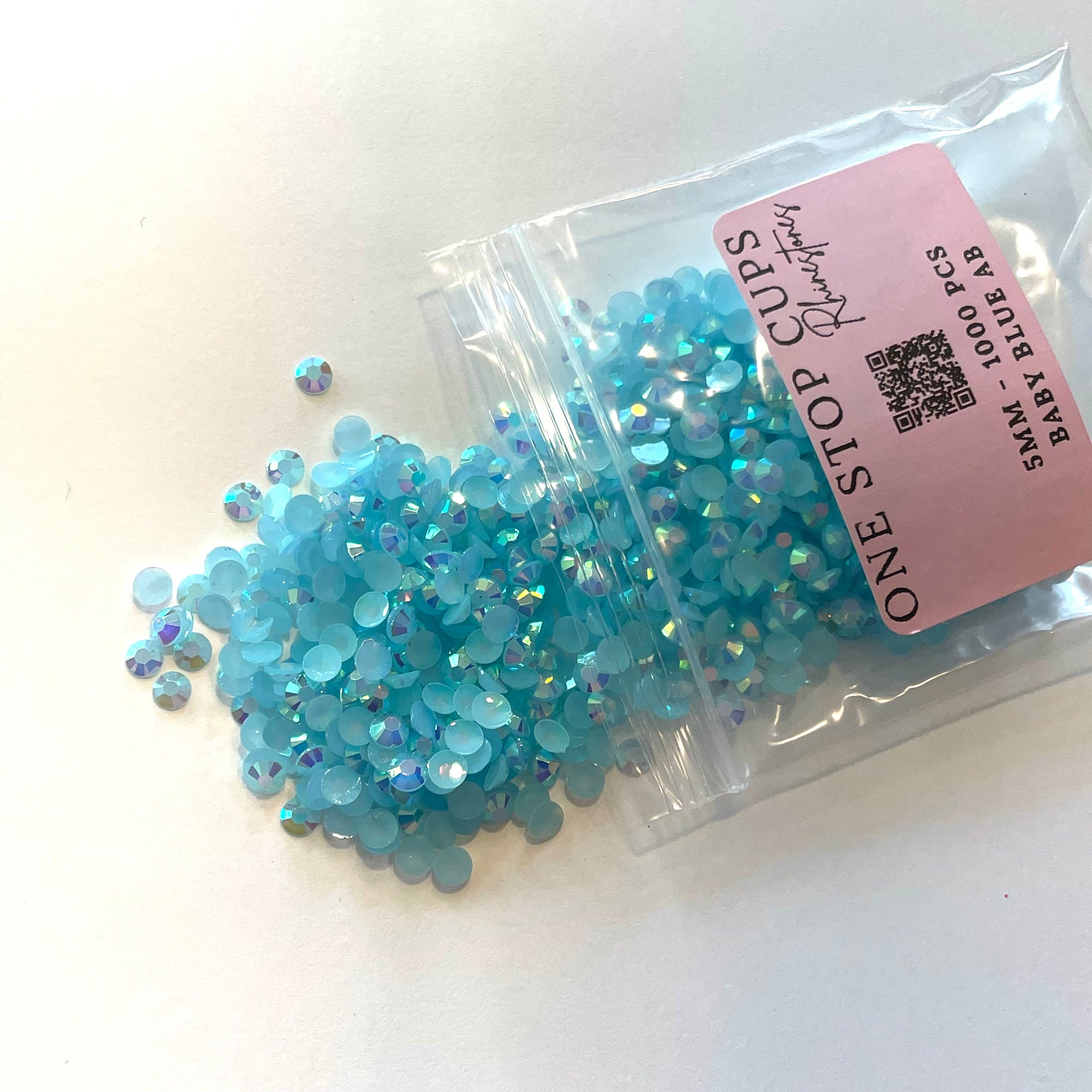 One Stop Cups – material para artesanato por atacado – Strass Jelly Azul Bebê AB3