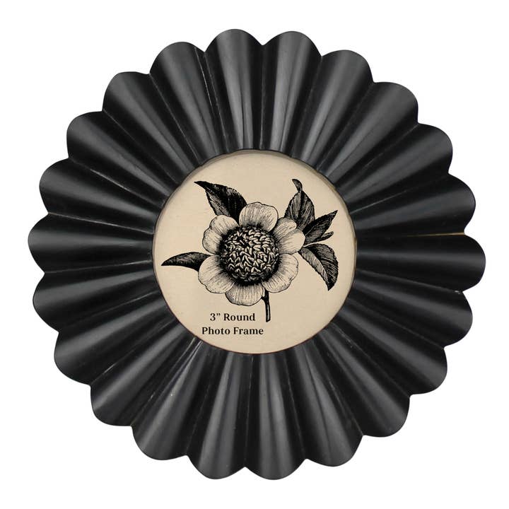 HomArt - Wholesale Picture Frame - Scalloped Round Frame, Black - 3”
