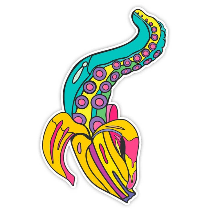 Tentacle Banana Sticker for wholesale by Kosmic Soul