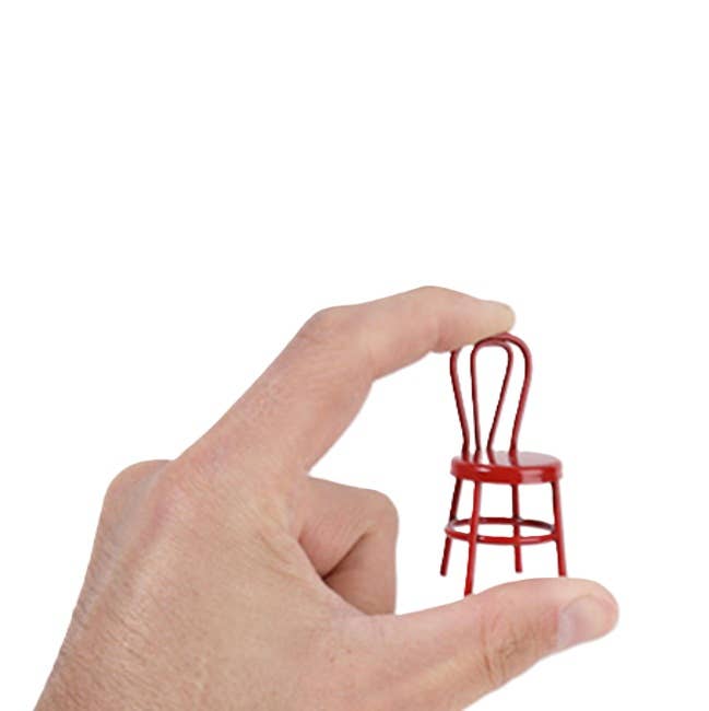 Factory Direct Craft - Wholesale Doll Accessory Kit - Kids - Miniature Red Retro Cafe Chair2