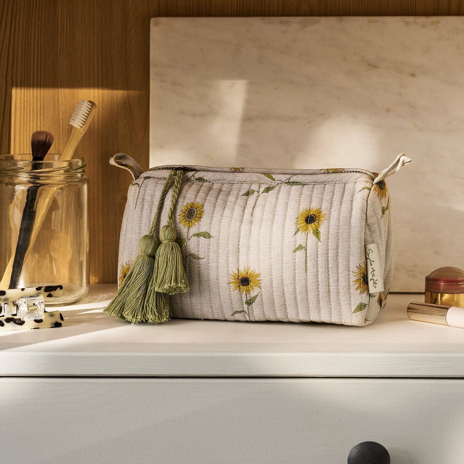 Sophie Allport – bolsa de maquilhagem e cosméticos por atacado – Bolsa de maquiagem de girassol0