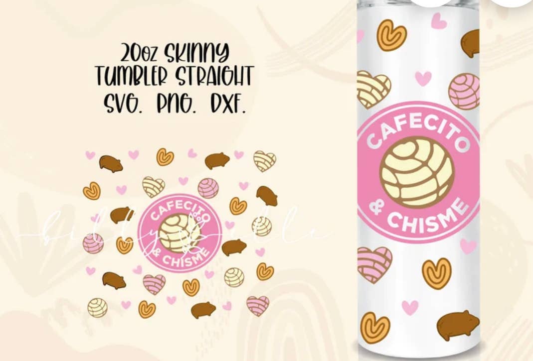 Chic Designs - Wholesale Insulated Mug/Tumbler - Cafecito and chisme tumbler0