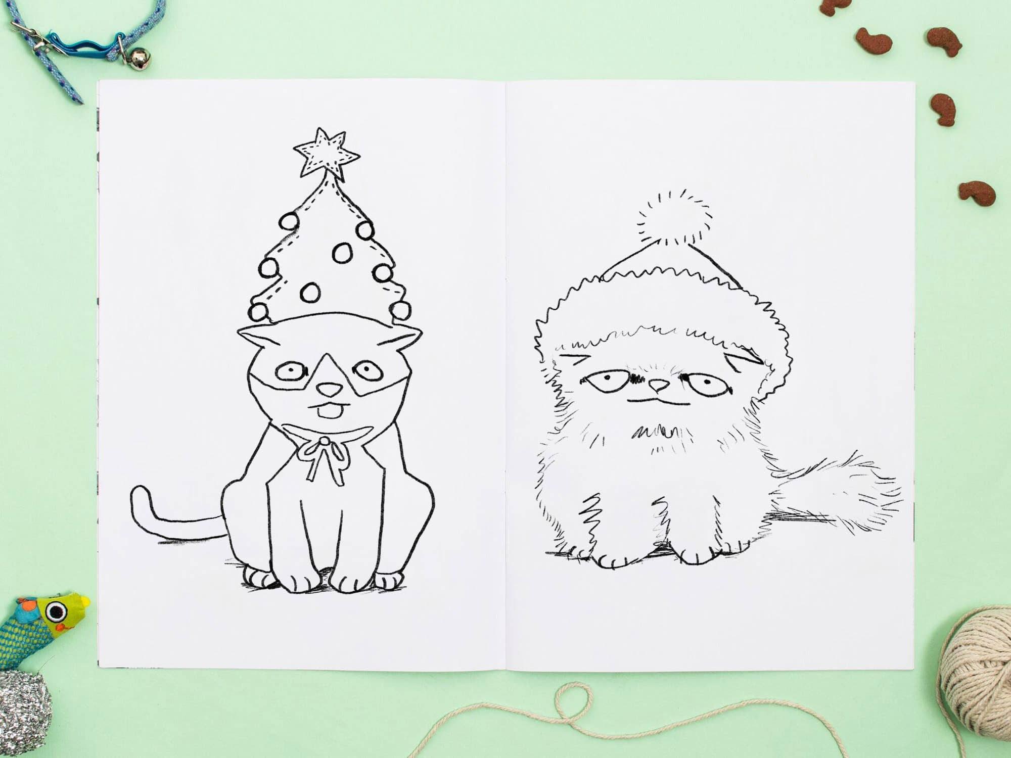 Jo Clark Design - Wholesale Coloring & Activity Book - Adult - Cats In Christmas Hats Colouring Book3