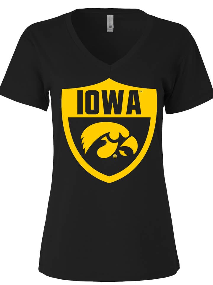 Iowa Hawkeyes Shield - Womens Vneck for wholesale by Aced Out Apparel