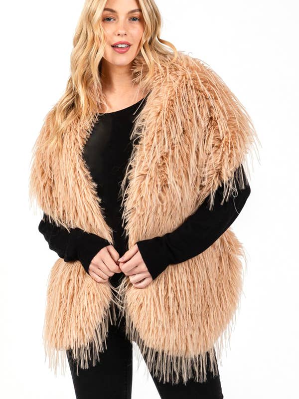 Faux Fur Iconic Pull Through Shawl for wholesale by Artini Accessories