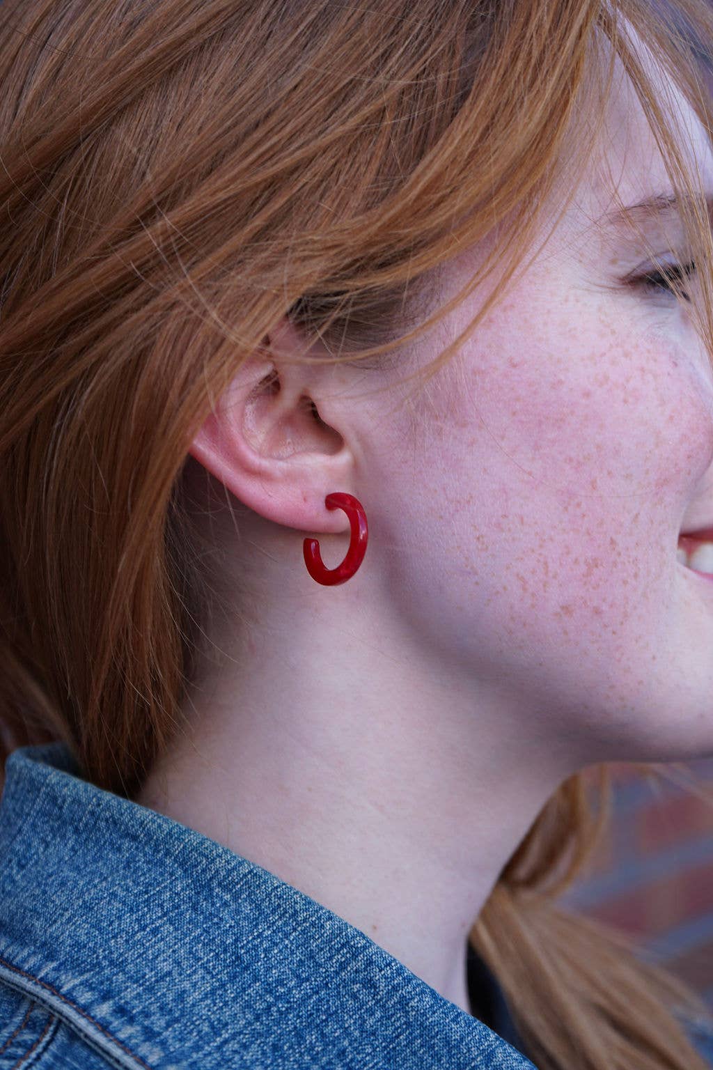 Spiffy & Splendid - Wholesale Hoop Earrings - Micro Cam Mini Hoops - Scarlet // Jewelry, Earrings, Fall4