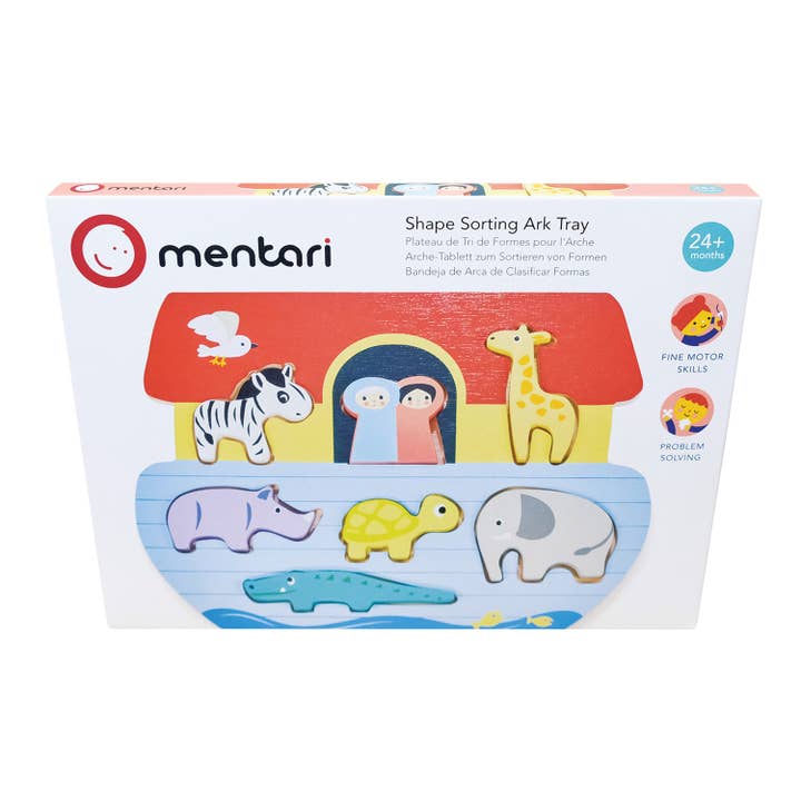 ThreadBear Design UK/EU – wholesale Wood toy – Child – Mentari Shape Sorting Ark Tray5