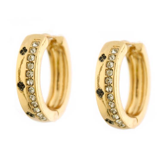 cz + enamel detail hoop for wholesale by Marlyn Schiff