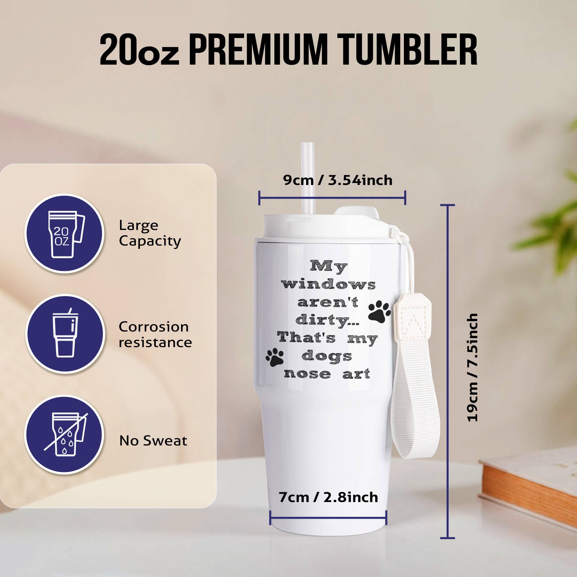 3dRose – wholesale Insulated mug/tumbler – 3dRose, My windows arent dirty thats my dogs nose art, Tumbler1