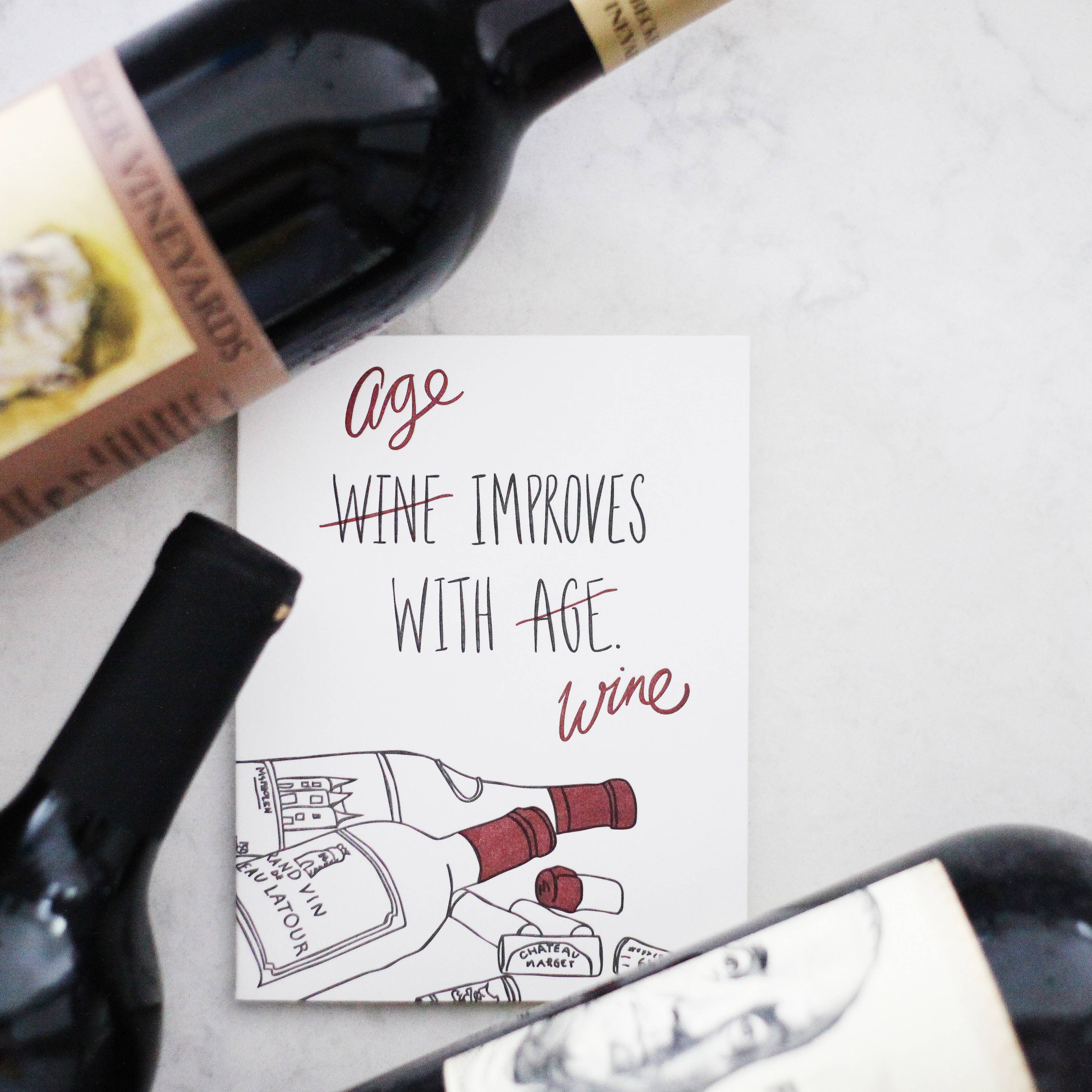 Wild Ink Press - Wholesale Birthday Card - Age / Wine Birthday Card2