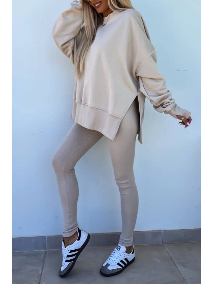 Rosa Clothing - Wholesale Lounge Set - Women's - slouchy plain sweatshirt & leggings set