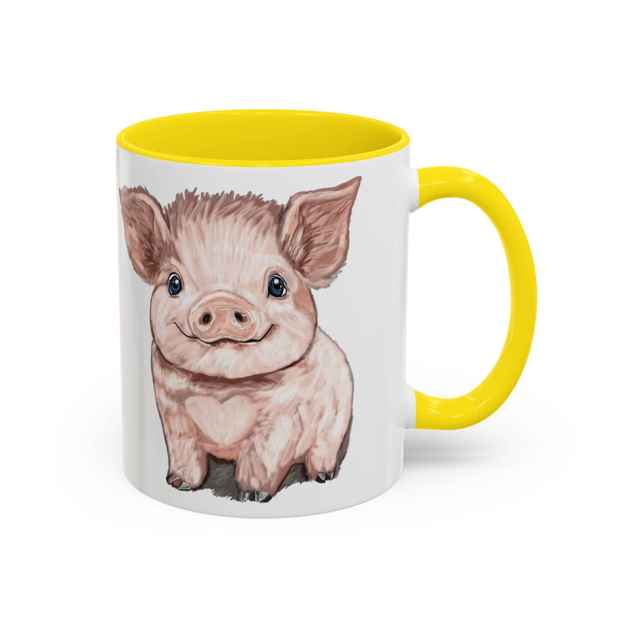 Blue Cava - Wholesale Coffee Mug - Adorable Piglet Two Tone Ceramic Mug - 11 oz & 15 oz11