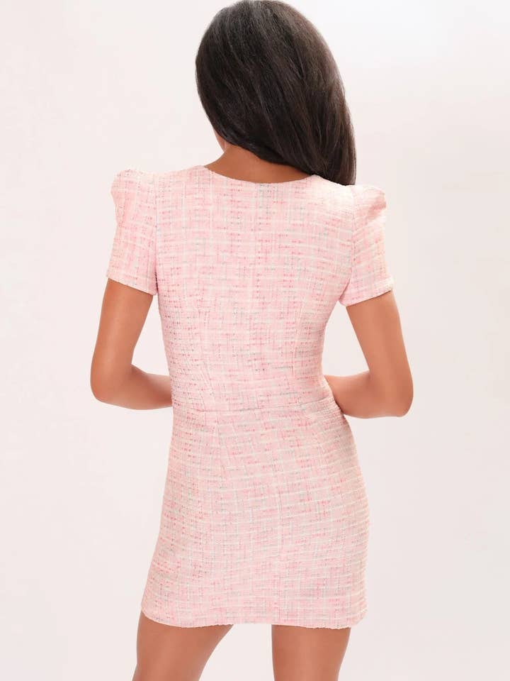 Pink Rose AMELIE TWEED DRESS (PINK ROSE) for wholesale on Faire3