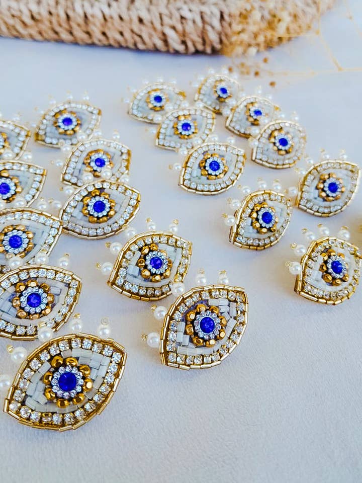 Pearled Eye Stud Earrings for wholesale by Pria Handmade Accessories