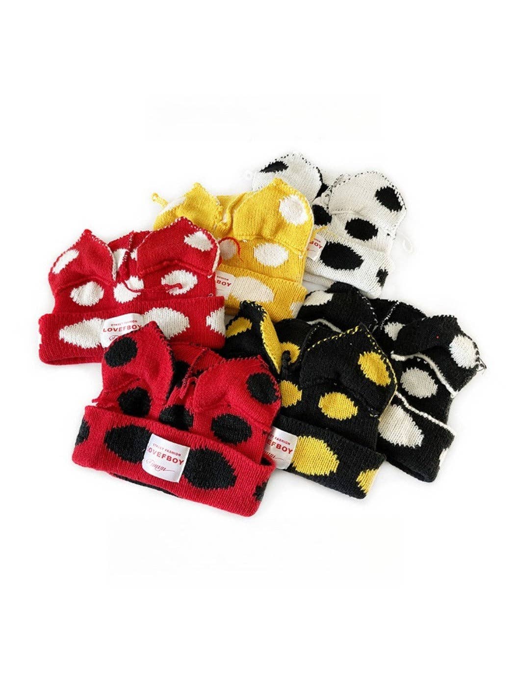 Funkyrel® Atzbranding Limited - Wholesale Beanie - Women's - Haila - Polka Dots Cat-Ear Knitted Beanie8