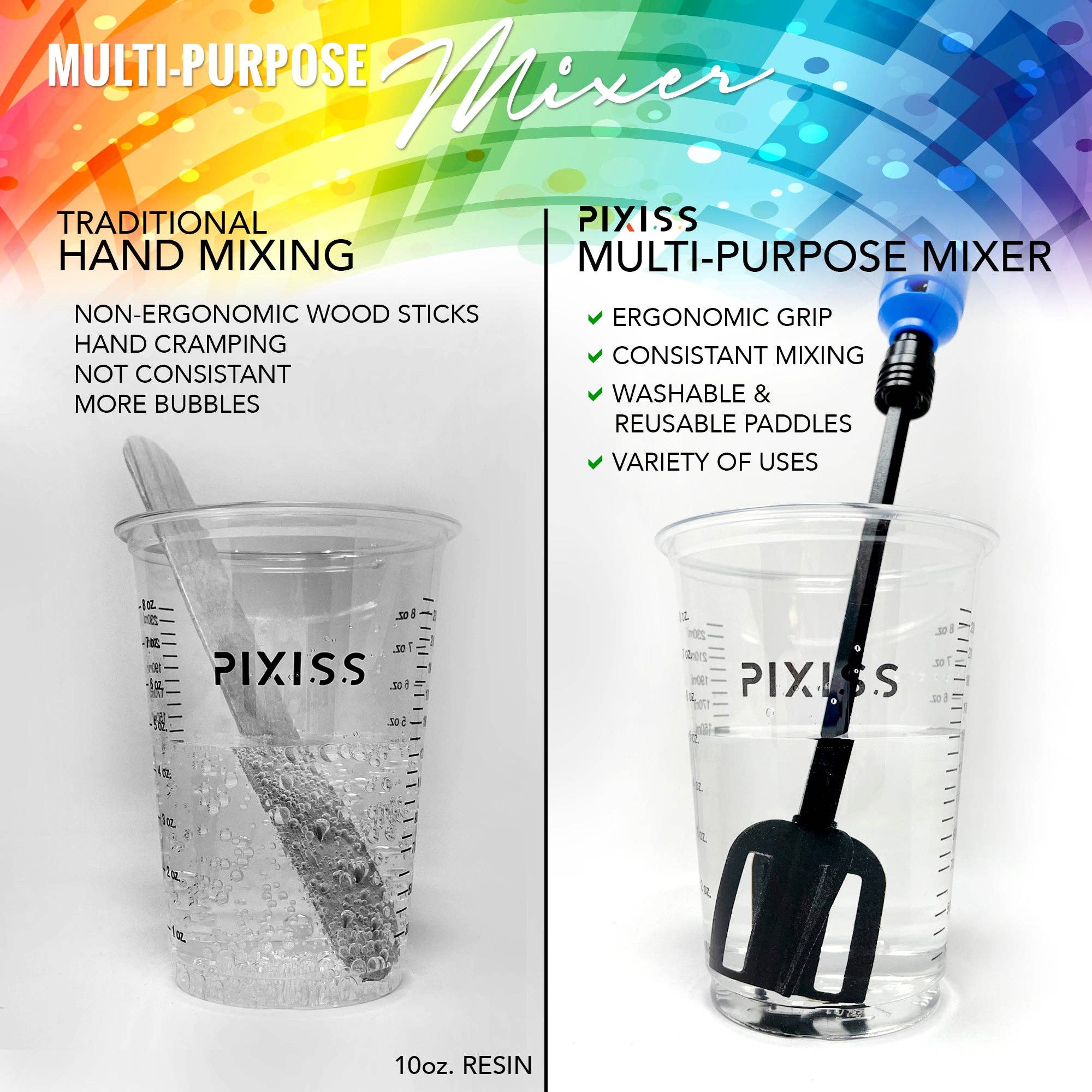 Pixiss - Wholesale Mixer Attachment - Resin Mixer - Rechargeable and Easy to Use Epoxy Resin Mixer3