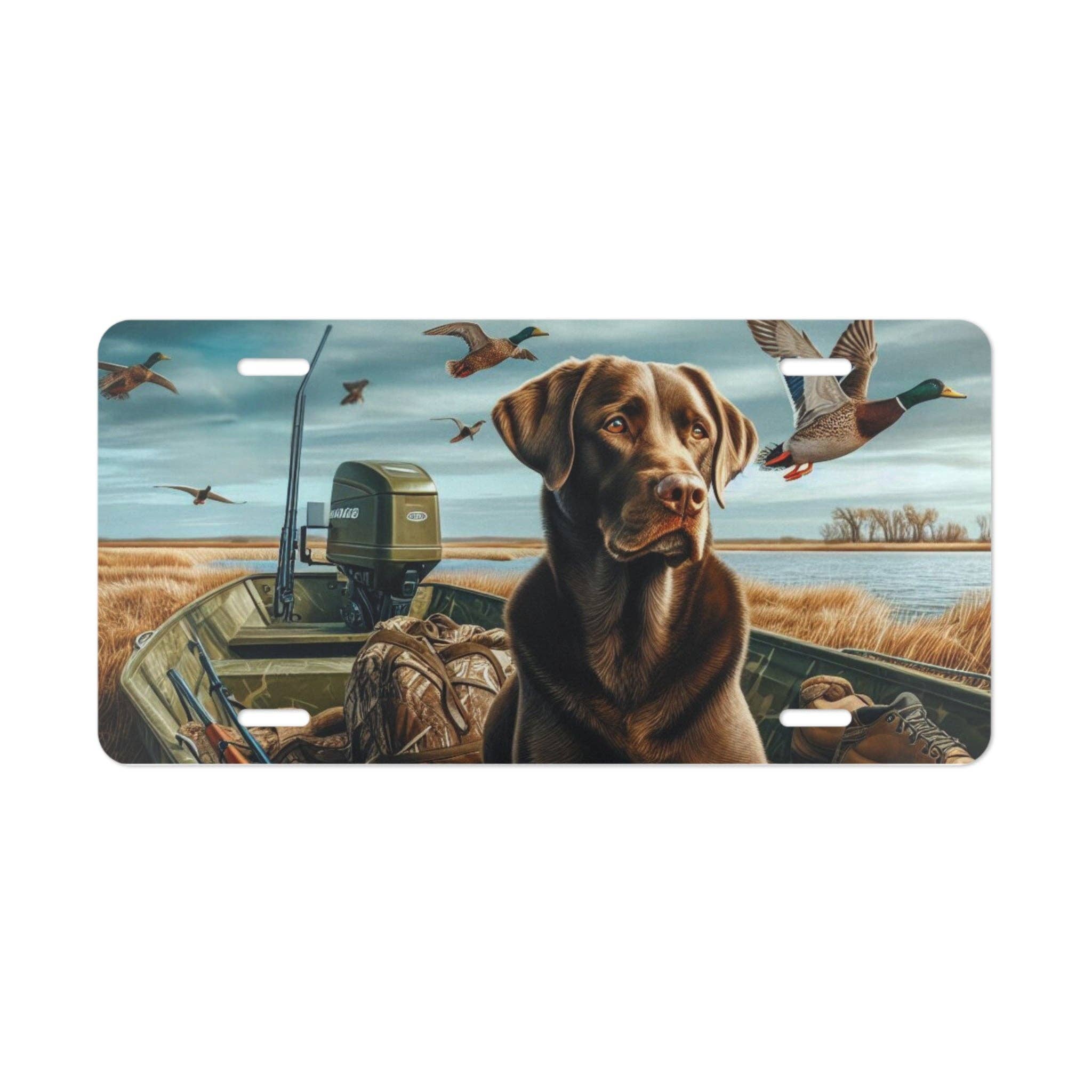 Grassy Creek Designs - Wholesale Sign - Labrador Retriever and Mallards Scene Duck Hunting Decorative License Plate2