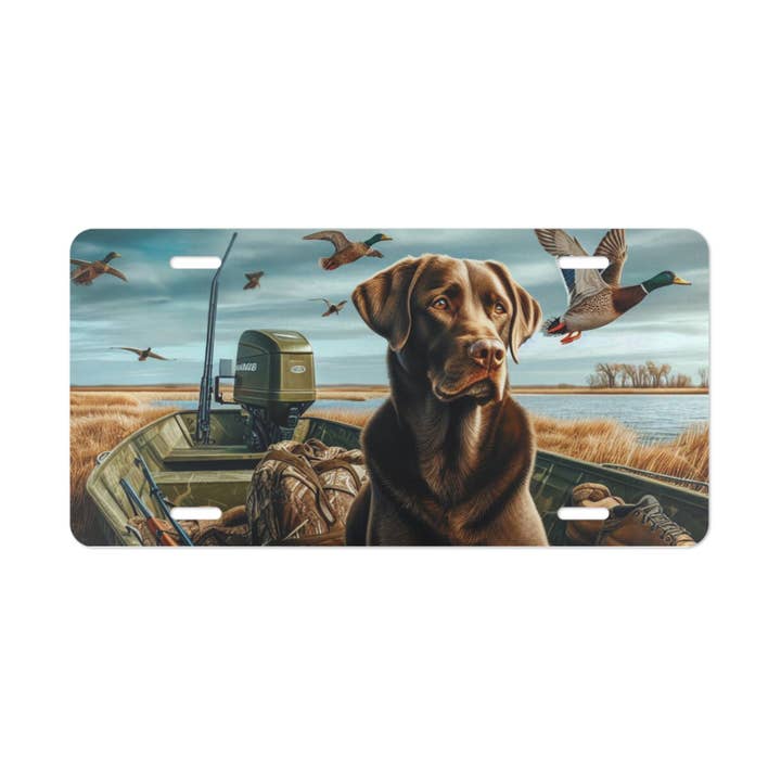 Grassy Creek Designs - Wholesale Sign - Labrador Retriever and Mallards Scene Duck Hunting Decorative License Plate2