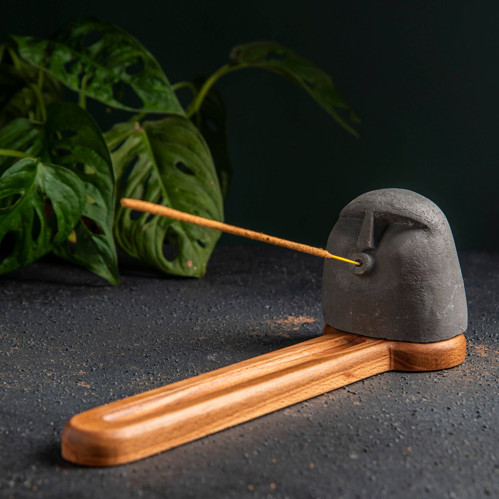 Troy Touch – wholesale Incense holder – Stone Face Incense Stick Holder GRANDE Stone Head0