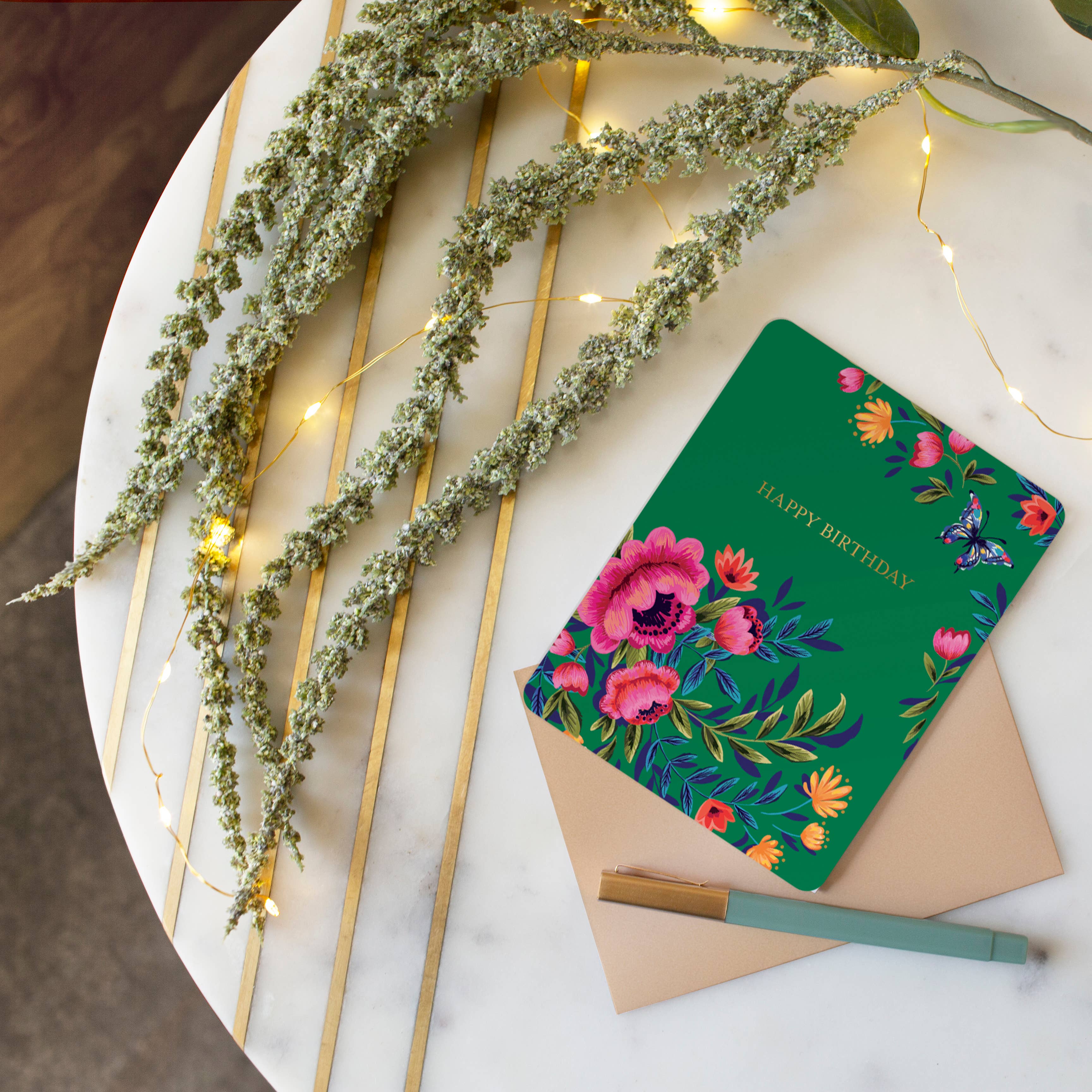 Willow & Ivy Press - Wholesale Birthday Card - Happy Birthday Brightly Colored Florals Birthday Card2