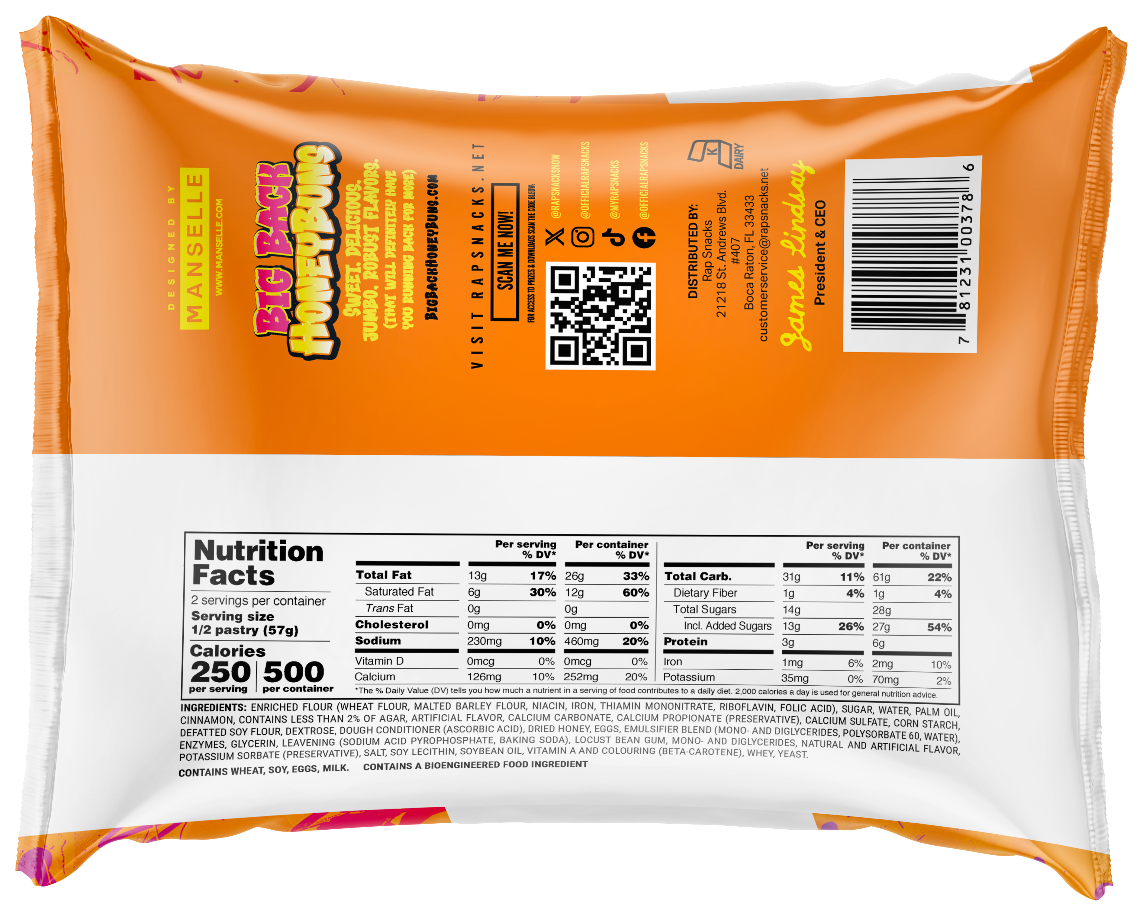 Rap Snacks - Wholesale Cookie - Rap Snacks Big Back Iced Honey Buns (4.75oz)2