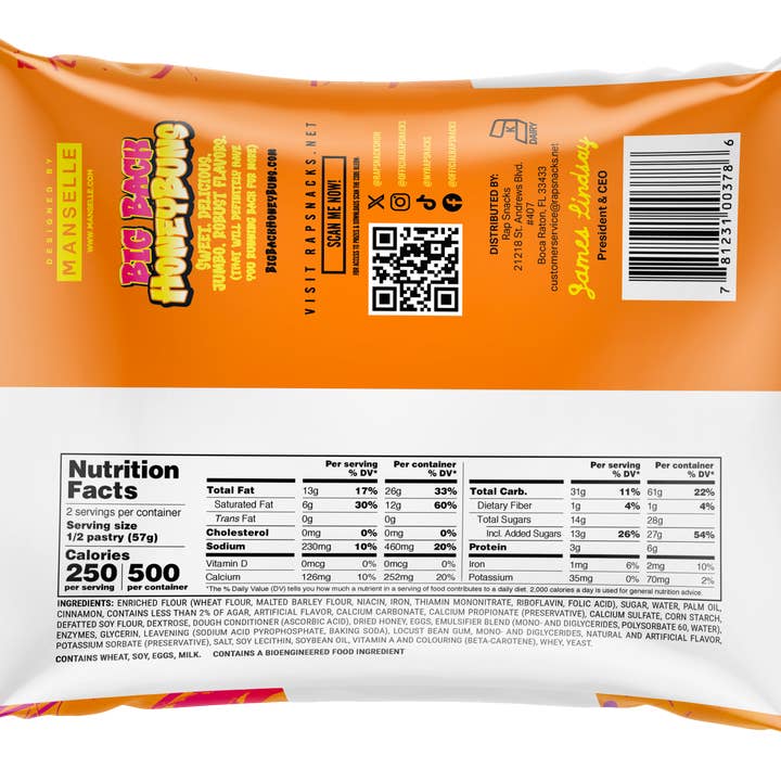 Rap Snacks - Wholesale Cookie - Rap Snacks Big Back Iced Honey Buns (4.75oz)2