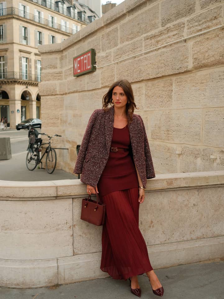 LULUMARY - Wholesale Suit Jacket - Women's - Sequin tweed jacket V3441