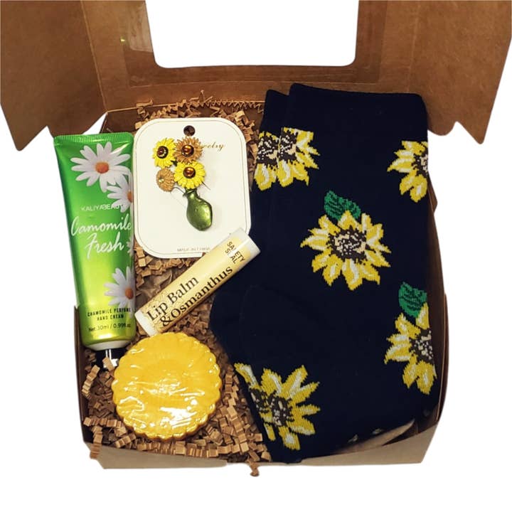 Sunflower gift set for women and teens - 5pc Care Package for wholesale by My Nana's Gifts