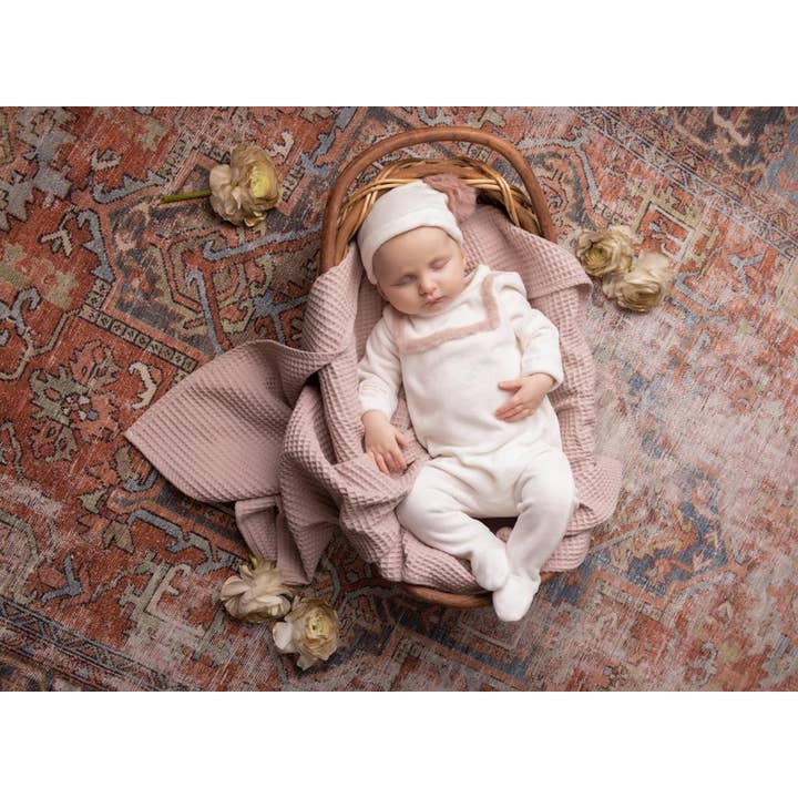 Fur Accent Footie and Hat for wholesale by Tricot Bebe