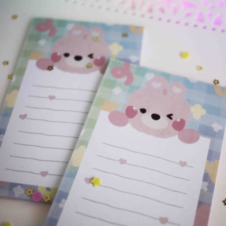 Bibi Rainbow Confetti Gingham Memo Pad for wholesale by Paperkumaco