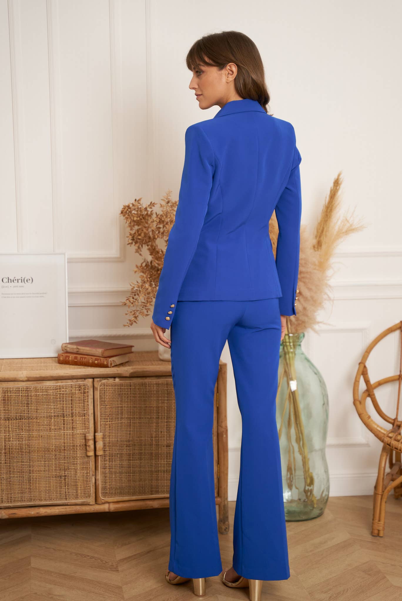 Attentif Paris - Wholesale Blazer - Women's - [Timeless] Fitted double-breasted blazer with gold buttons68