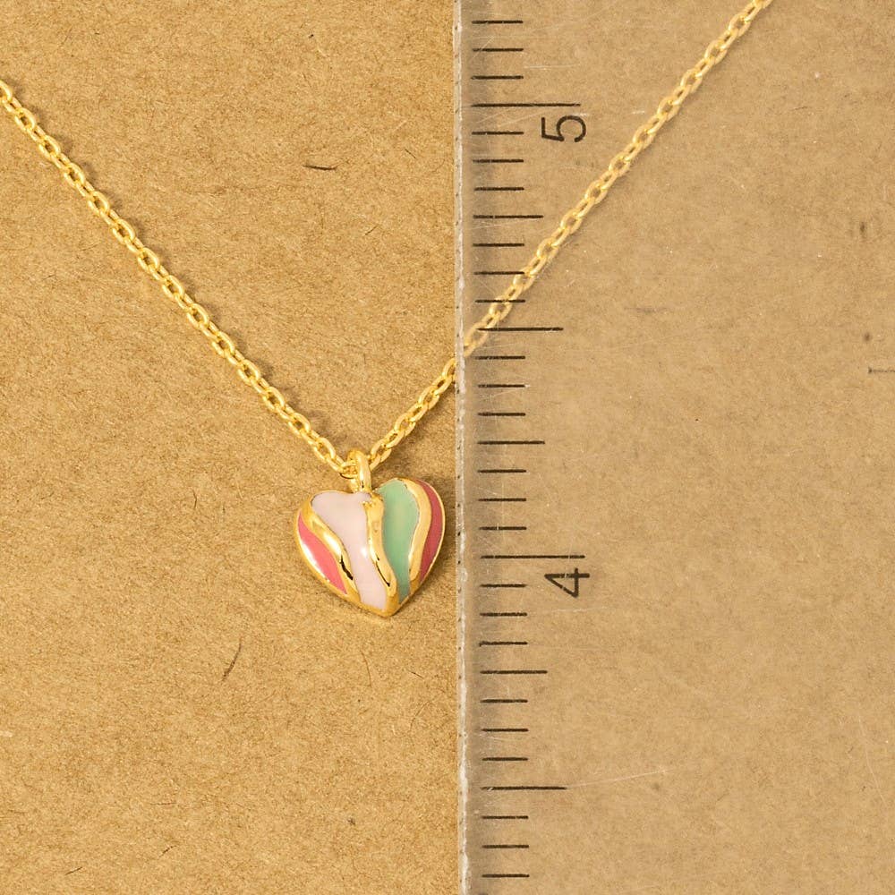 Anarchy Street - Wholesale Pendant/Charm Necklace - Gold Dipped Rainbow Enamel Heart Pendant Necklace3